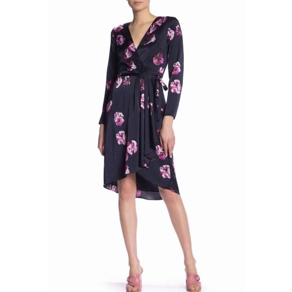 JOIE Miltona Floral Wrap Dress Women's Sz S Classic Designer Preppy Flirty